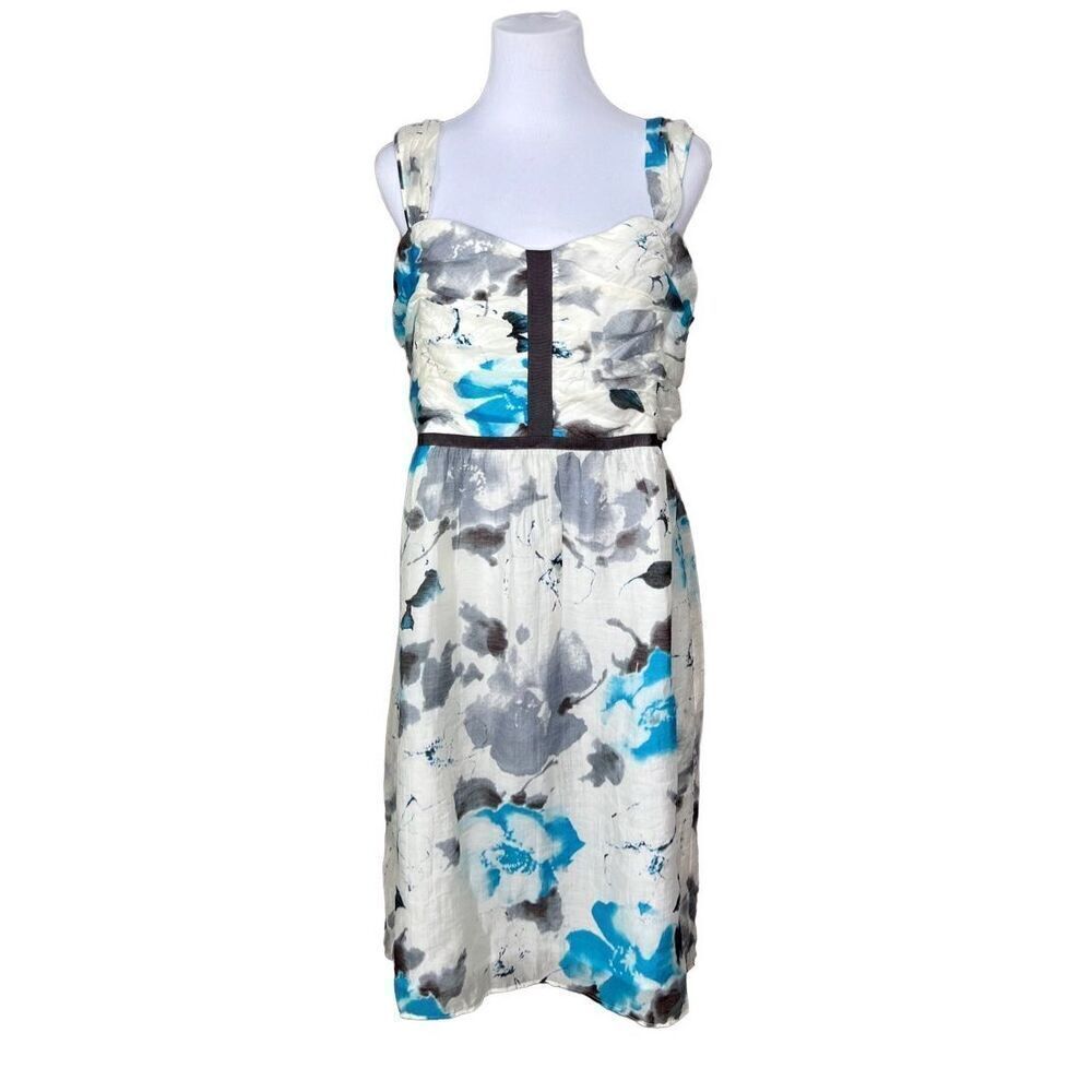 Cremieux Taylor Blue‎ White Floral Sleeveless Dress sz 14 Retails $139 NWT